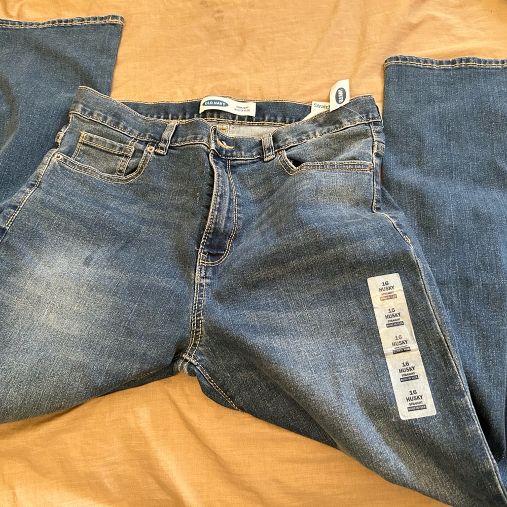 Boy jeans old navy straight adjustable waist size 16 husky